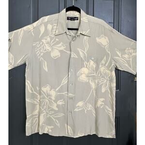 Tori Richard 100% Silk Short Sleeve Button Up Hawaiian Shirt - Size Large green